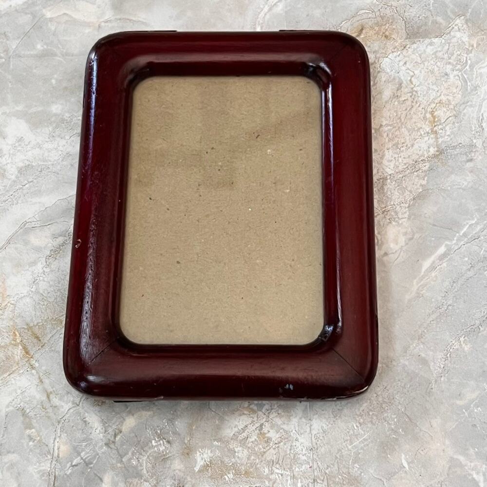 Fetco Wood Picture Frame 3.5 x 5" Red Teak Wood Handcrafted in Thailand